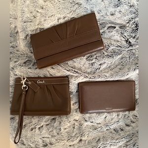 Coach brown leather accessories